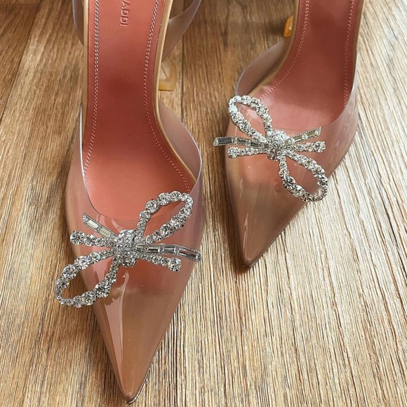 ❌SOLD❌amina Muaddi Rosie Nude Slingback PVC NIB - Picture 5 of 17